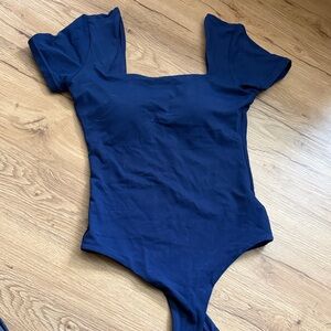 Navy Blue Square Neck Bodysuit